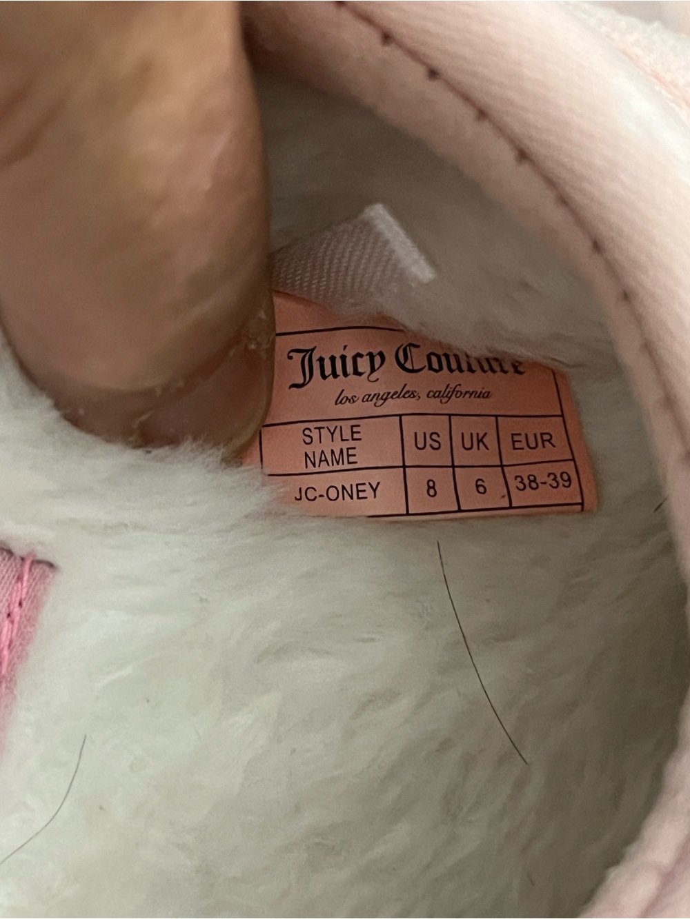 Juicy Couture Light Pink Fuzzy Lined Slip-In Shoes - Picture 3 of 4